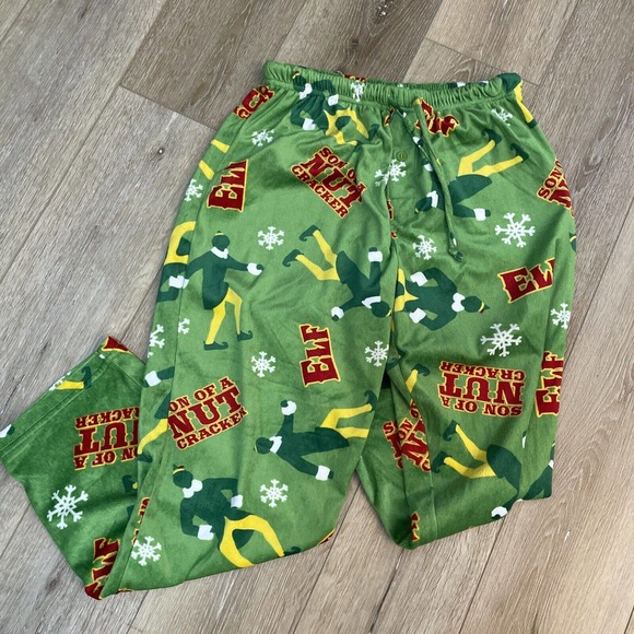 Elf Son Of A Nutcracker Lounge Pajamas Pants Mens L Large Drawstring Elastic - Picture 1 of 6